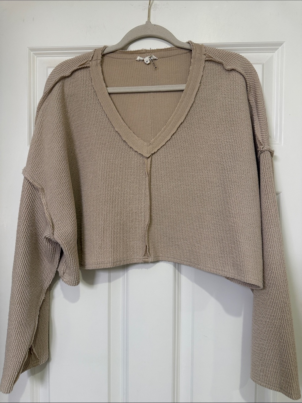 Mimosa Textured V-Neck Crop Top
